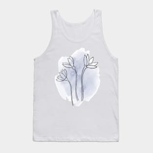 Flower Blue Watercolour Tank Top